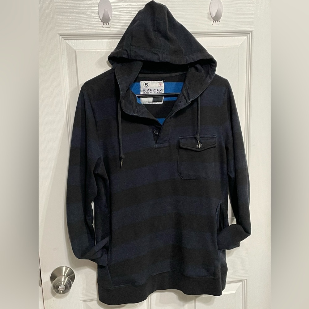 Ezekiel dark blue & black striped Hoodie